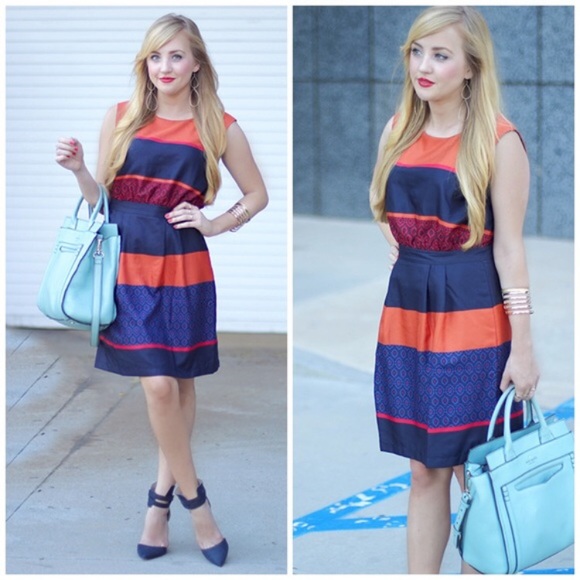 Ann Taylor LOFT Dress Horizontal Stripes Medium - Picture 3 of 13